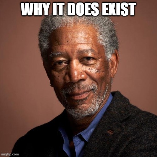 Morgan Freeman | WHY IT DOES EXIST | image tagged in morgan freeman | made w/ Imgflip meme maker