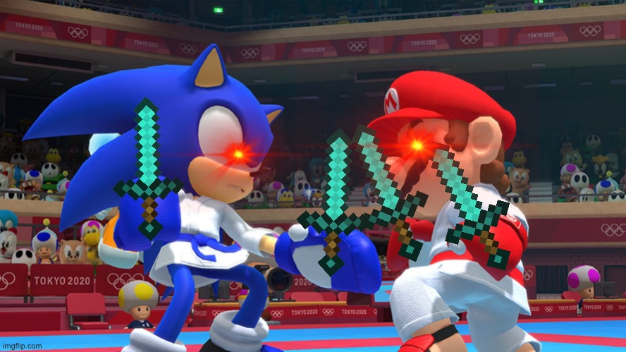 the fight of the ages | image tagged in sonic the hedgehog,mario,funny memes,dank memes | made w/ Imgflip meme maker