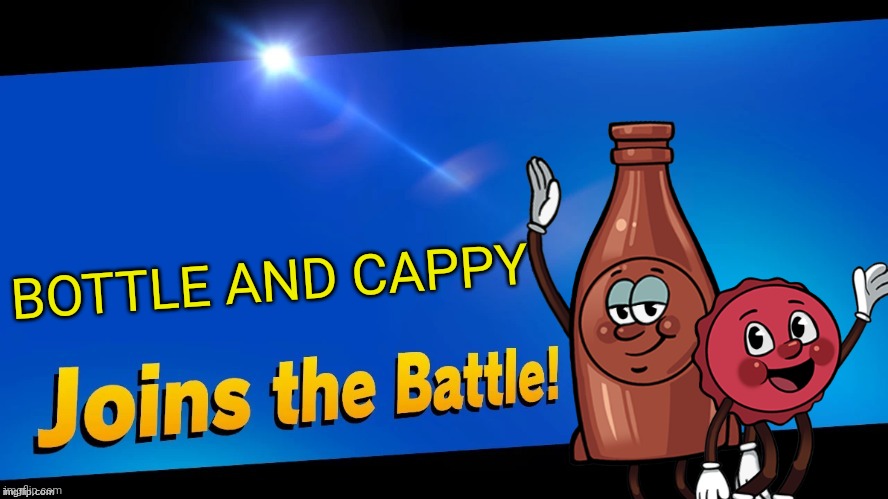 Straight from Nuka World | BOTTLE AND CAPPY | image tagged in blank joins the battle,fallout,nuka cola,smash bros,memes | made w/ Imgflip meme maker