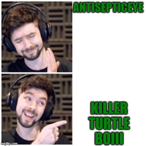 Jacksepticeye Drake | ANTISEPTICEYE; KILLER TURTLE BOIII | image tagged in jacksepticeye drake | made w/ Imgflip meme maker