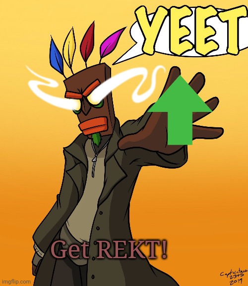 Baku YEET (Sethical) | Get REKT! | image tagged in baku yeet sethical | made w/ Imgflip meme maker