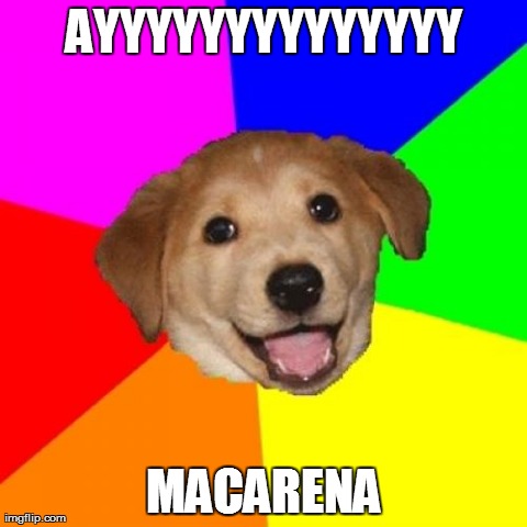 Advice Dog Meme | AYYYYYYYYYYYYYY MACARENA | image tagged in memes,advice dog | made w/ Imgflip meme maker