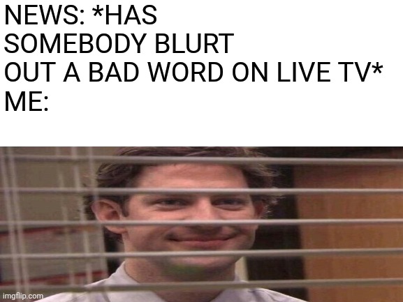 NEWS: *HAS SOMEBODY BLURT OUT A BAD WORD ON LIVE TV*
ME: | image tagged in tv,memes | made w/ Imgflip meme maker