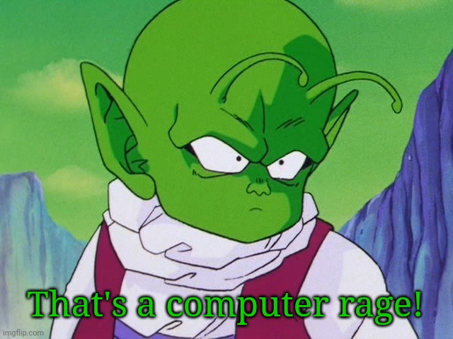 Quoter Dende (DBZ) | That's a computer rage! | image tagged in quoter dende dbz | made w/ Imgflip meme maker