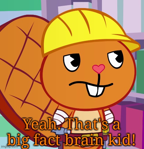 Confused Handy (HTF) | Yeah. That's a big fact brain kid! | image tagged in confused handy htf | made w/ Imgflip meme maker