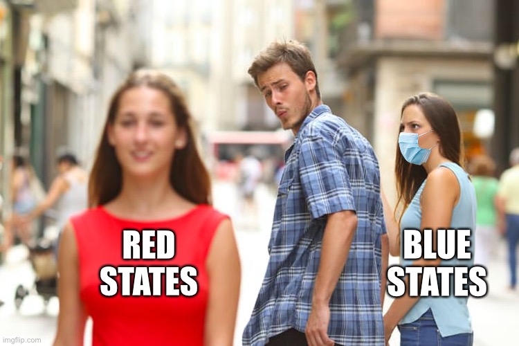 Red states vs. Blue states | RED STATES; BLUE STATES | image tagged in red states vs blue states,Conservative | made w/ Imgflip meme maker