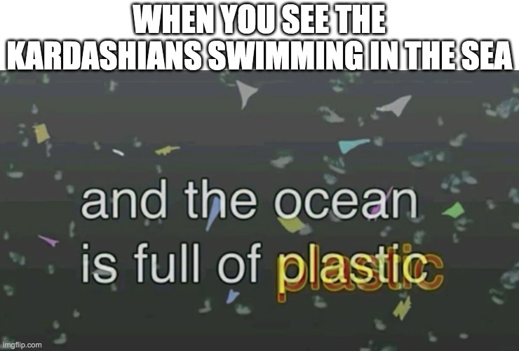 Baby jesus for moderator | WHEN YOU SEE THE KARDASHIANS SWIMMING IN THE SEA | image tagged in kim kardashian,repost,memes,funny,baby jesus for mdoerator | made w/ Imgflip meme maker