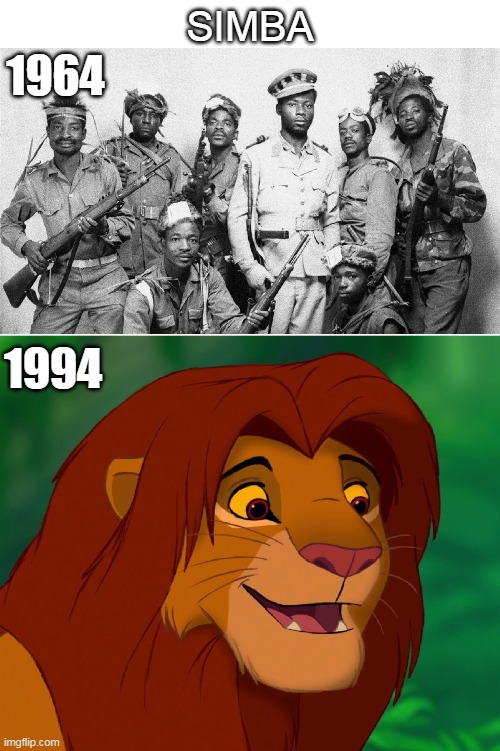 Simba: 1964 VS 1994 | SIMBA; 1964; 1994 | image tagged in memes,the lion king,simba,congo | made w/ Imgflip meme maker