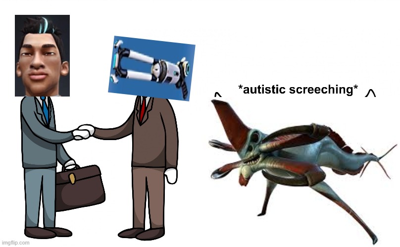 The Stasis Rifle in a Nutshell | image tagged in autistic screeching | made w/ Imgflip meme maker