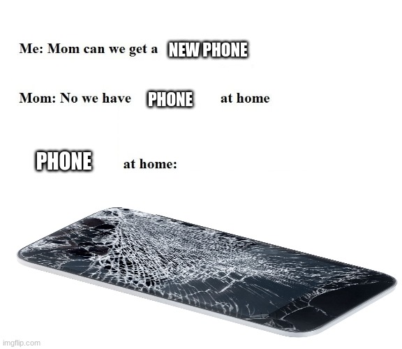 Lol sorry | PHONE; NEW PHONE; PHONE | image tagged in mom can we get x | made w/ Imgflip meme maker