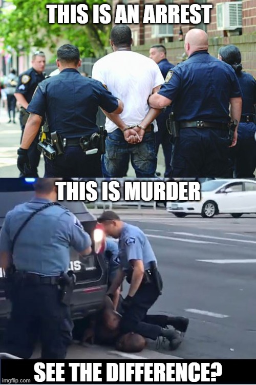 See the Difference | THIS IS AN ARREST; THIS IS MURDER; SEE THE DIFFERENCE? | image tagged in current events | made w/ Imgflip meme maker