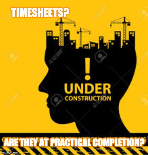 Construction timesheet reminder | TIMESHEETS? ARE THEY AT PRACTICAL COMPLETION? | image tagged in construction timesheet reminder,timesheet meme,timesheet reminder,under construction | made w/ Imgflip meme maker