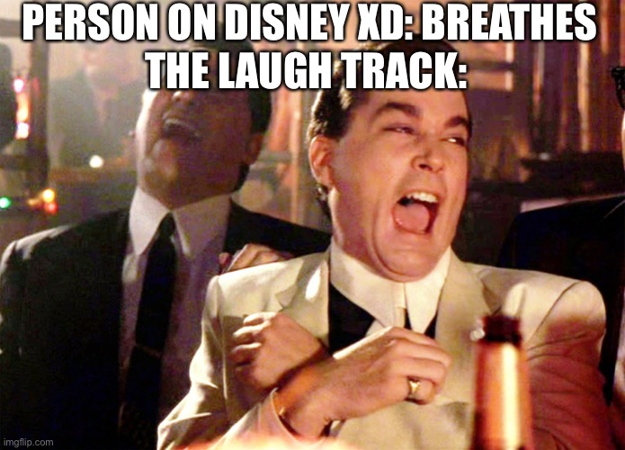 Disney XD smh | PERSON ON DISNEY XD: BREATHES; THE LAUGH TRACK: | image tagged in memes,good fellas hilarious | made w/ Imgflip meme maker