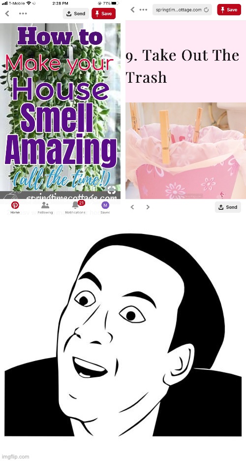 Wow. Thanks, Pinterest. | image tagged in you don't say,pinterest,cleaning,spring cleaning | made w/ Imgflip meme maker