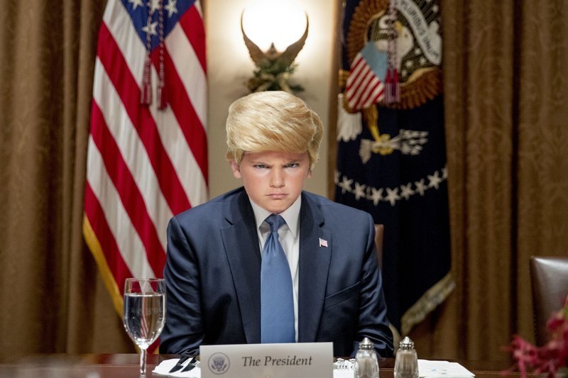Trump Little Kid Playing President Blank Meme Template