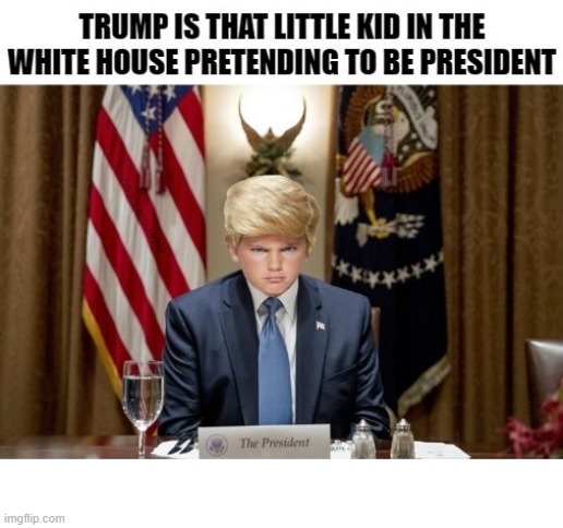 Trump Little Kid Playing President | image tagged in trump little kid playing president | made w/ Imgflip meme maker