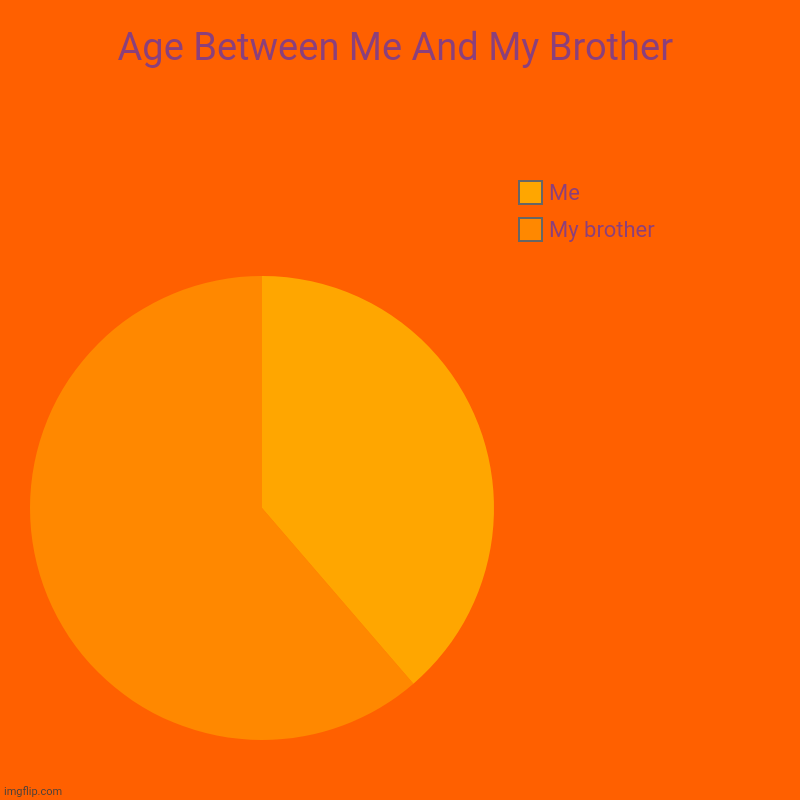 Age Between Me And My Brother | My brother, Me | image tagged in charts,pie charts | made w/ Imgflip chart maker