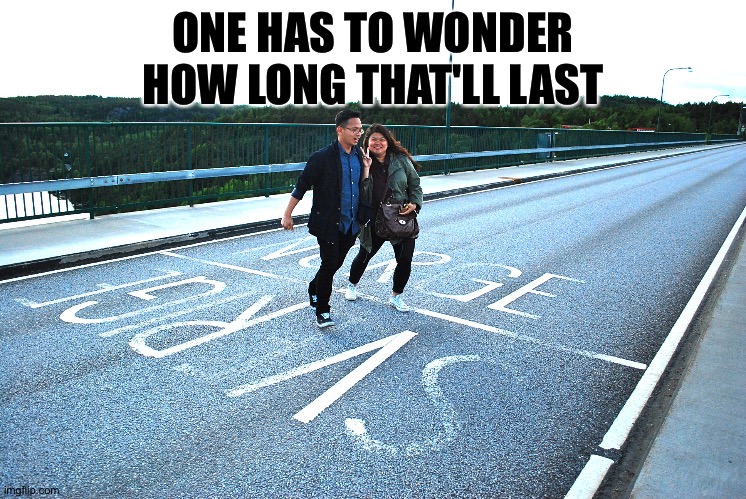 ONE HAS TO WONDER HOW LONG THAT'LL LAST | made w/ Imgflip meme maker