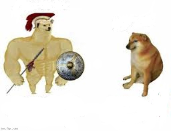 big doge and small doge | image tagged in doge,doge 2,multi doge,buff doge vs cheems | made w/ Imgflip meme maker