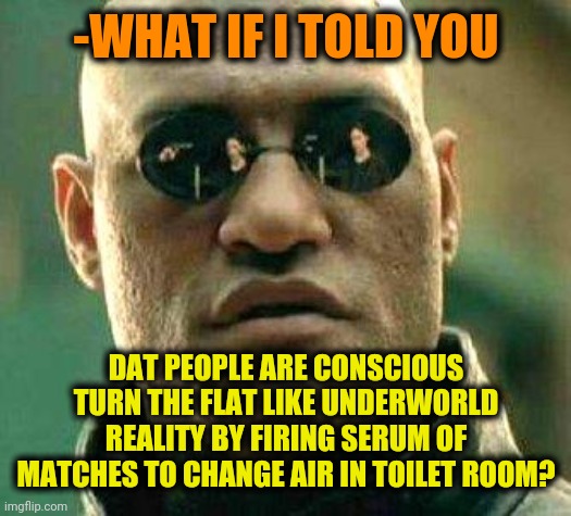 -Greatest option also cost really meaning cents. | -WHAT IF I TOLD YOU; DAT PEOPLE ARE CONSCIOUS TURN THE FLAT LIKE UNDERWORLD REALITY BY FIRING SERUM OF MATCHES TO CHANGE AIR IN TOILET ROOM? | image tagged in what if i told you,matrix morpheus,hail satan,matches,burning house,toilet humor | made w/ Imgflip meme maker