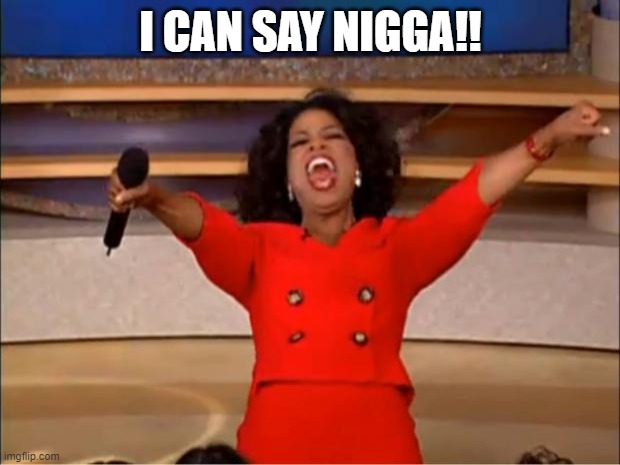 Oprah You Get A Meme | I CAN SAY NIGGA!! | image tagged in memes,oprah you get a | made w/ Imgflip meme maker