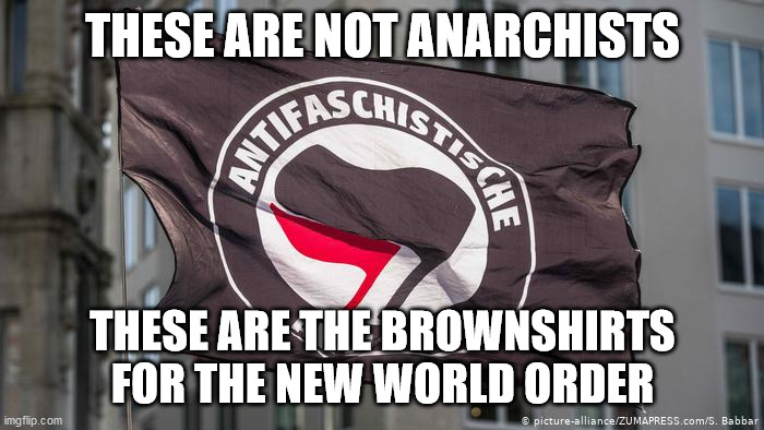 THESE ARE NOT ANARCHISTS; THESE ARE THE BROWNSHIRTS FOR THE NEW WORLD ORDER | image tagged in antifa,democratic socialism,national socialism,socialism | made w/ Imgflip meme maker
