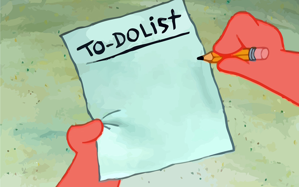High Quality patrick to do list actually blank Blank Meme Template