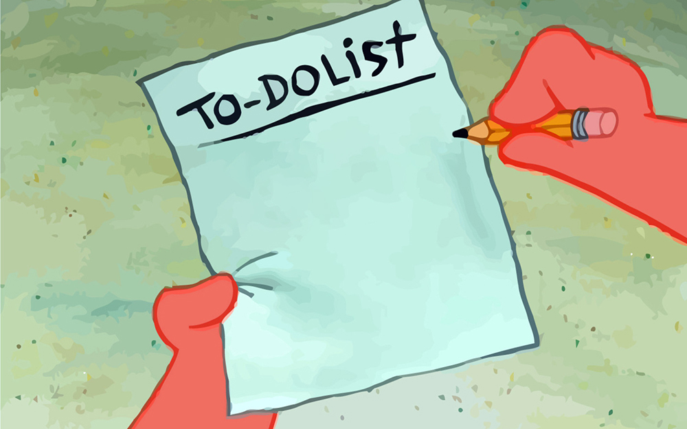 patrick to do list actually blank Meme Generator - Imgflip