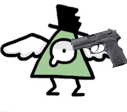 Winged Illuminati with a gun. Blank Meme Template