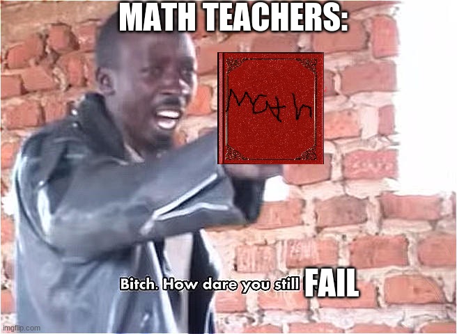 Bitch. How dare you still live | MATH TEACHERS:; FAIL | image tagged in bitch how dare you still live | made w/ Imgflip meme maker