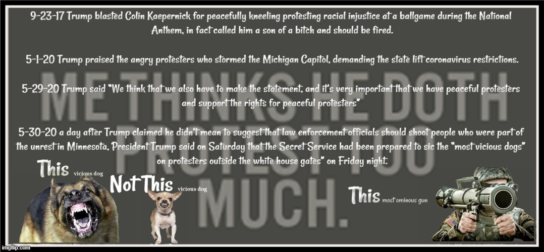 Me thinks Trump doth protest too much | image tagged in donald trump is an idoiot | made w/ Imgflip meme maker