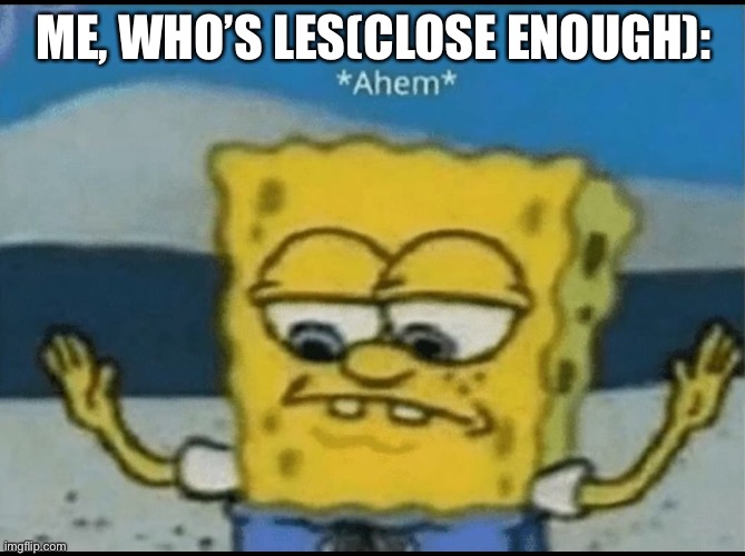 Ahem | ME, WHO’S LES(CLOSE ENOUGH): | image tagged in ahem | made w/ Imgflip meme maker