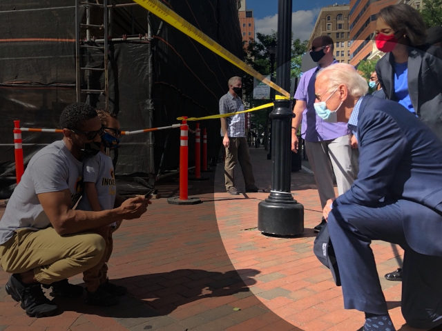 High Quality Biden kneels Blank Meme Template