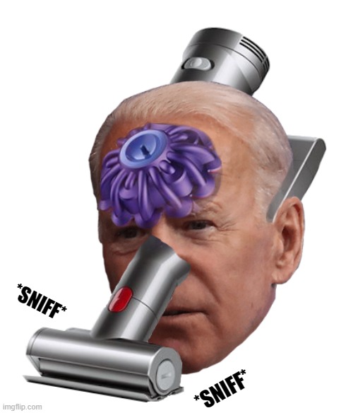 The all new Biden Hair Vacuum | *SNIFF*; *SNIFF* | image tagged in biden vacuum | made w/ Imgflip meme maker
