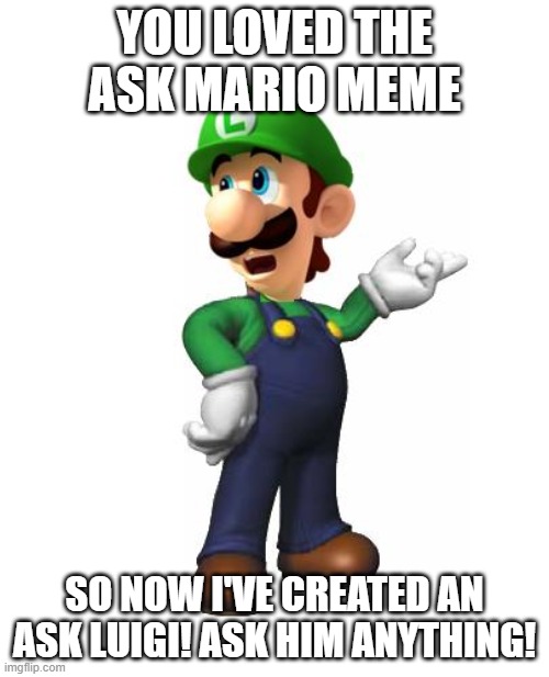 Logic Luigi | YOU LOVED THE ASK MARIO MEME; SO NOW I'VE CREATED AN ASK LUIGI! ASK HIM ANYTHING! | image tagged in logic luigi | made w/ Imgflip meme maker