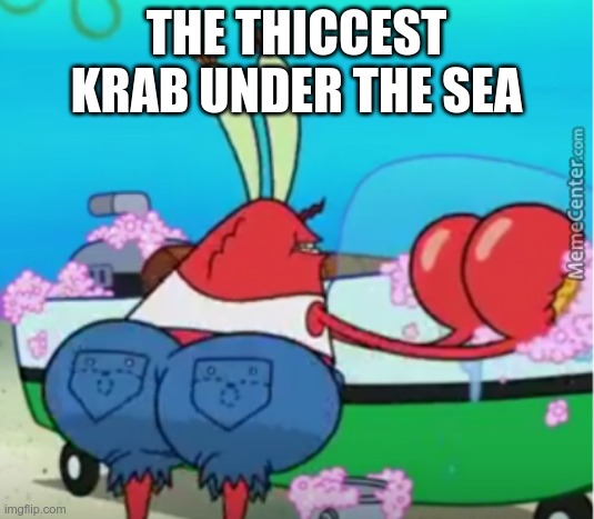 whos a thicc krab under the sea |  THE THICCEST KRAB UNDER THE SEA | image tagged in whos a thicc krab under the sea | made w/ Imgflip meme maker