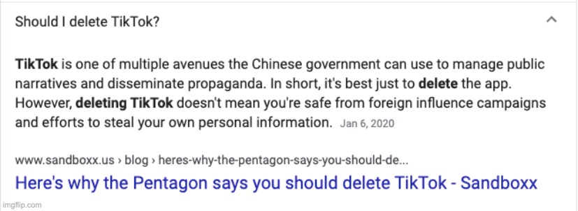 Even the Pentagon says you should delete TikTok! | made w/ Imgflip meme maker