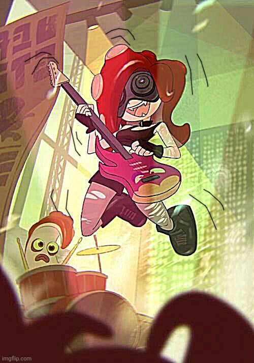 Octoling Rock and Roll | image tagged in octoling rock and roll | made w/ Imgflip meme maker