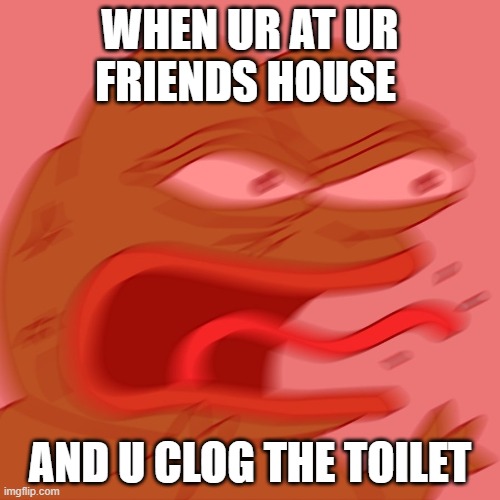 AHHHHH | WHEN UR AT UR FRIENDS HOUSE; AND U CLOG THE TOILET | image tagged in reeeeeeeeeeeeeeeeeeeeee | made w/ Imgflip meme maker