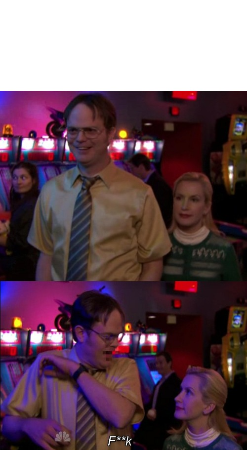 High Quality Angel Scares Dwight Blank Meme Template