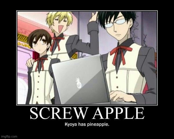 Kyoya senpai has pineapple | image tagged in ohshc | made w/ Imgflip meme maker