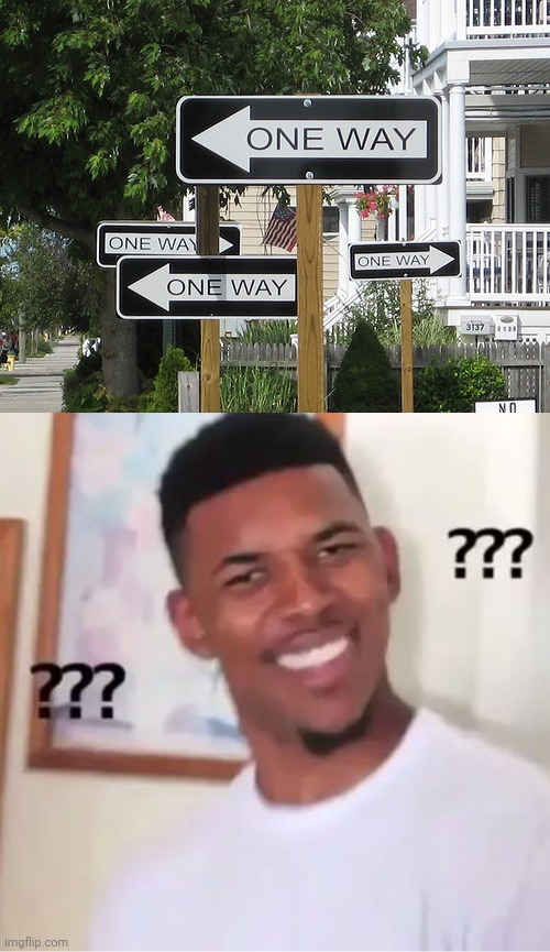 image tagged in swaggy p confused,one way | made w/ Imgflip meme maker