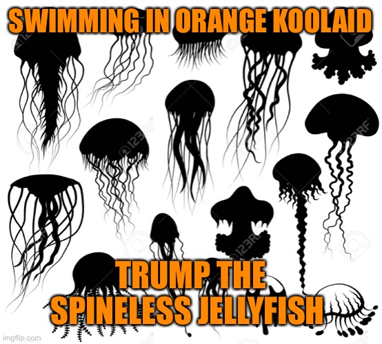 SWIMMING IN ORANGE KOOLAID TRUMP THE SPINELESS JELLYFISH | made w/ Imgflip meme maker