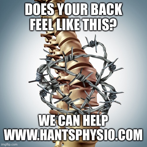 Back Pain | DOES YOUR BACK FEEL LIKE THIS? WE CAN HELP
WWW.HANTSPHYSIO.COM | image tagged in back pain | made w/ Imgflip meme maker