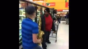 High Quality Saxophone guy at grocery store Blank Meme Template