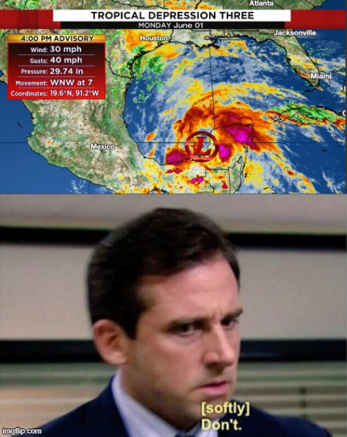 2020 hurricane | image tagged in michael scott don't softly | made w/ Imgflip meme maker