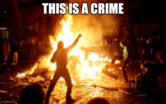 Anarchy Riot | THIS IS A CRIME | image tagged in anarchy riot | made w/ Imgflip meme maker