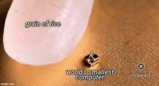 how small and annoying | image tagged in grain of rice,small,e | made w/ Imgflip meme maker