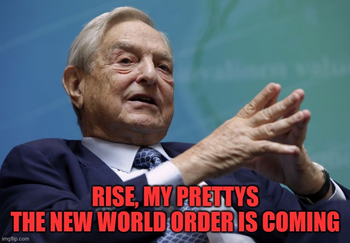 George Soros | RISE, MY PRETTYS
THE NEW WORLD ORDER IS COMING | image tagged in george soros | made w/ Imgflip meme maker