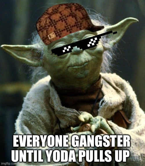 Star Wars Yoda Meme | EVERYONE GANGSTER UNTIL YODA PULLS UP | image tagged in memes,star wars yoda | made w/ Imgflip meme maker